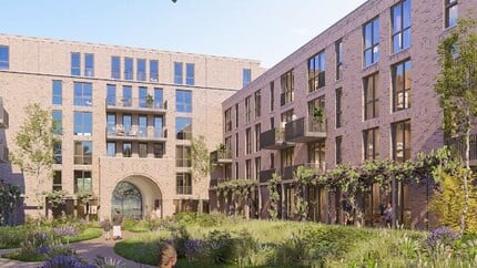 Impressie van de binnentuin bij de nieuwbouw Huize Bijdorp